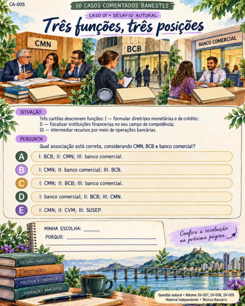 Página real: Leia o cenário. Tome uma decisão.