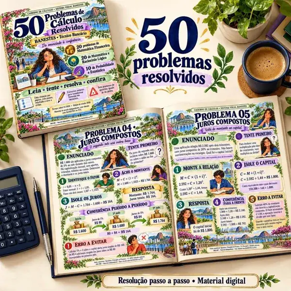 Mockup do material digital: Caderno de cálculos